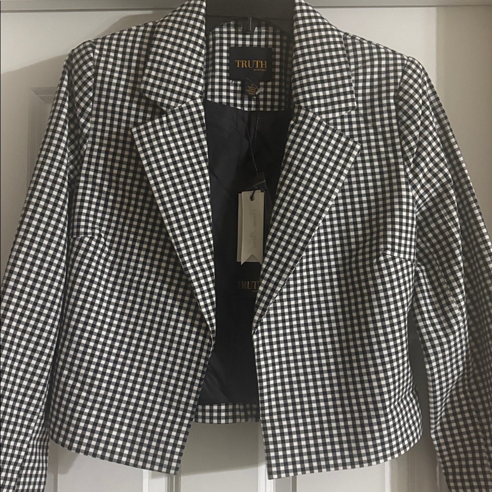 TRUTH BY REPUBLIC Womens Checkered Blazer Jacket NWT - Picture 9 of 9